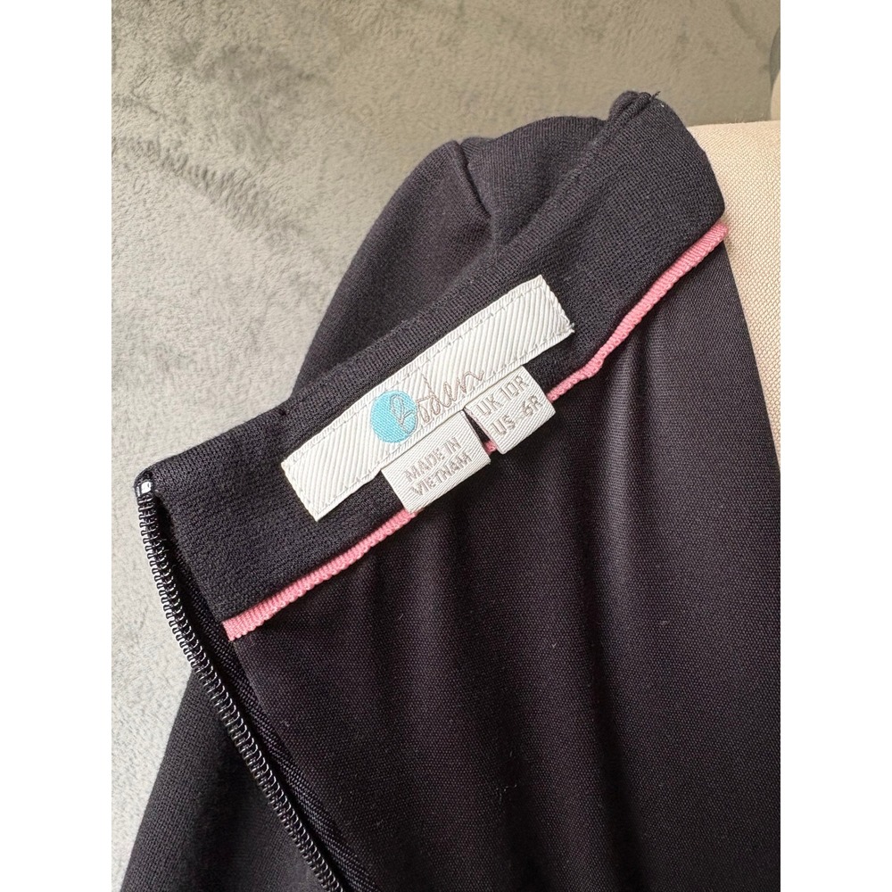 Boden Dress 6 Black Colorblock Fit Flare Mod Professional Office Retro Stretchy - Picture 11 of 13